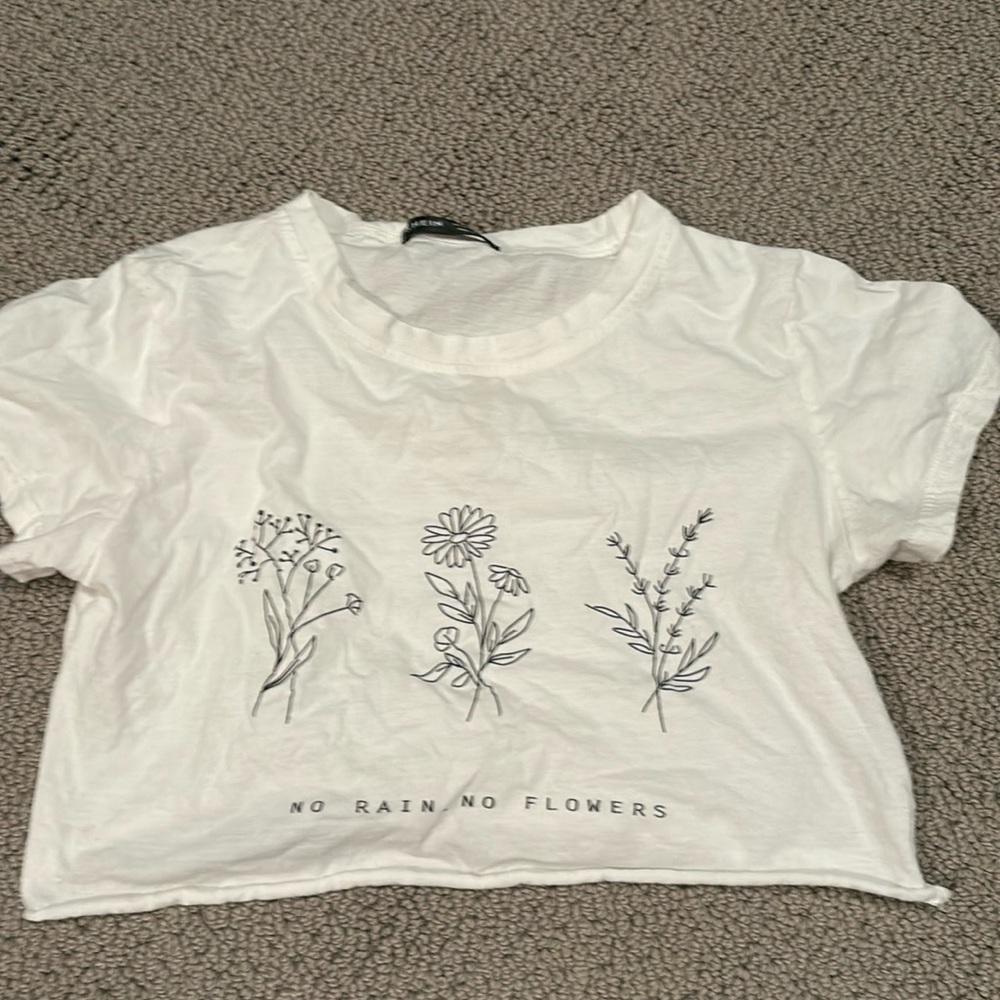 white cropped shein shirt